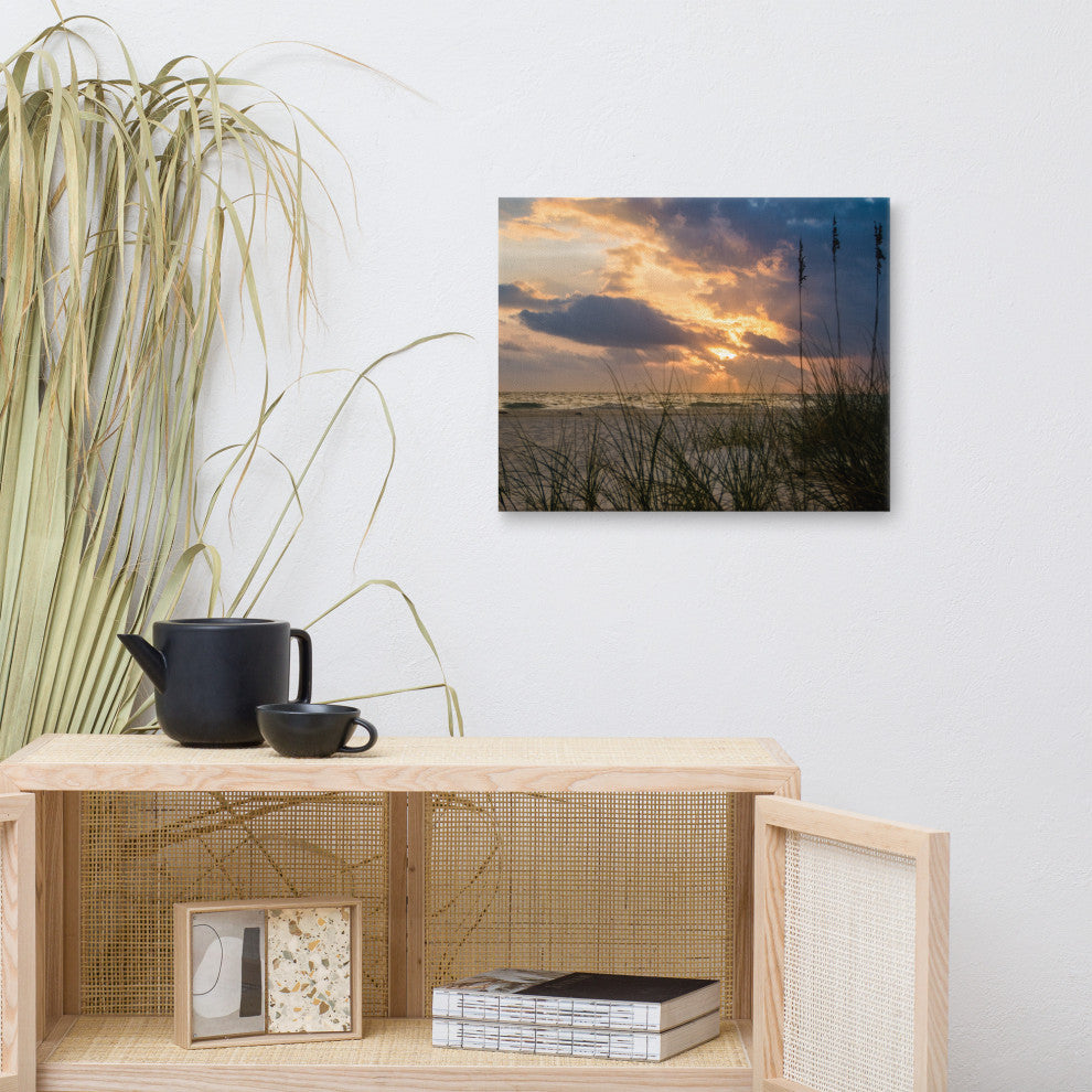 Coastal Wall Artwork: Anna Maria Island Beach Sunset 2 Canvas Print, 16" X 20"