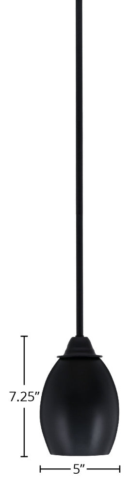 Paramount Mini Pendant, Matte Black, 5" Matte Black Metal Shade