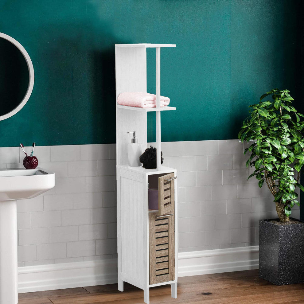 Slim Bathroom Storage Cabinet, Freestanding Organizer for Compact Spaces, Stockholm