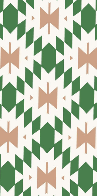 Patna Geometric Print Bath Towel, Green