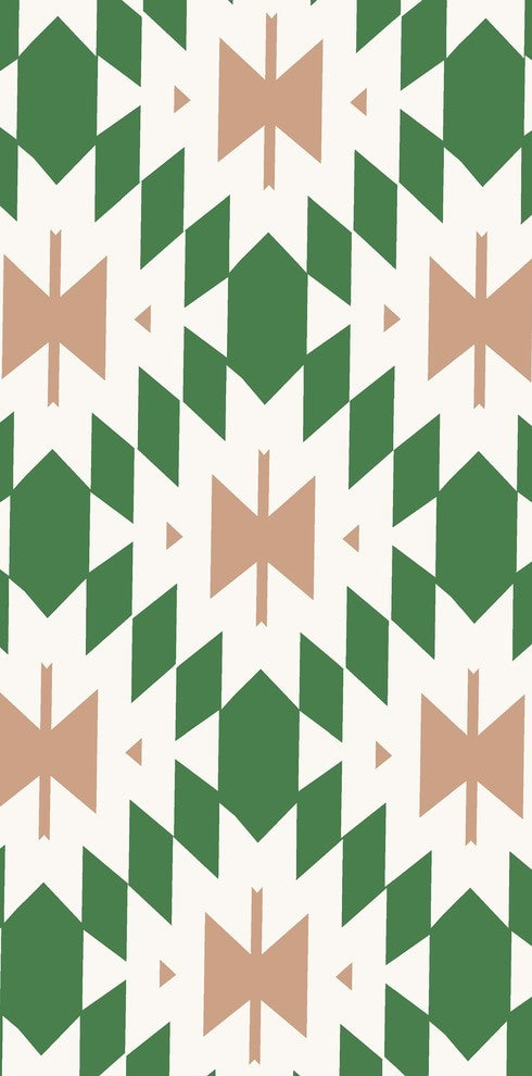 Patna Geometric Print Bath Towel, Green