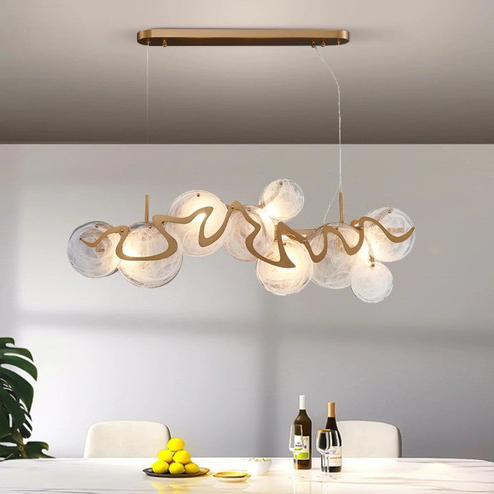 Modern gold glass chandelier for dining room, livimg room, bedroom
