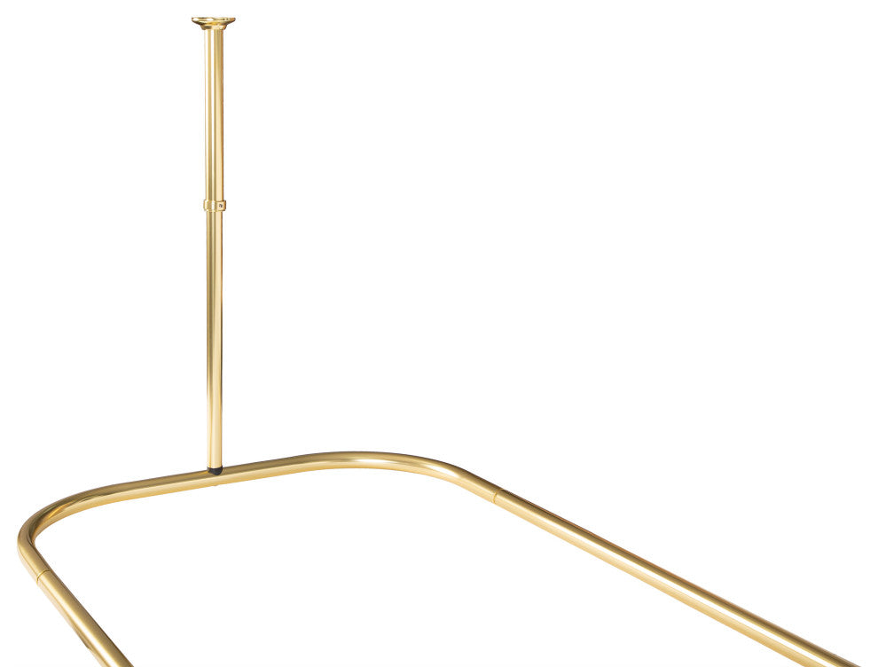 Utopia Alley Rustproof Aluminum Hoop Shower Rod With Ceiling Support for Clawfoo