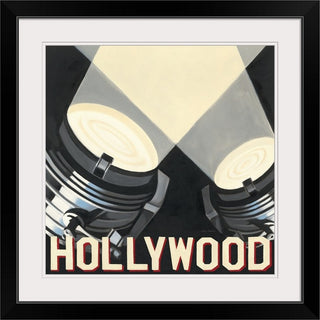 "Hollywood" Black Framed Art Print, 28"x28"x1"