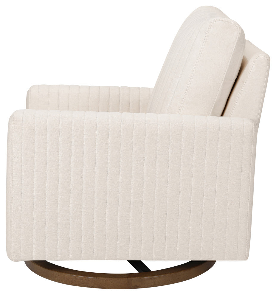 Poe Channeled Swivel Glider, Water Repellent and Stain Resistant, Performance Cream Eco-Weave