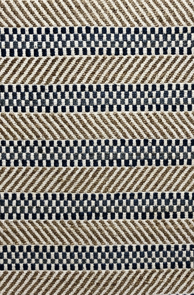 5" x 7" Brown and Navy Striped Area Rug