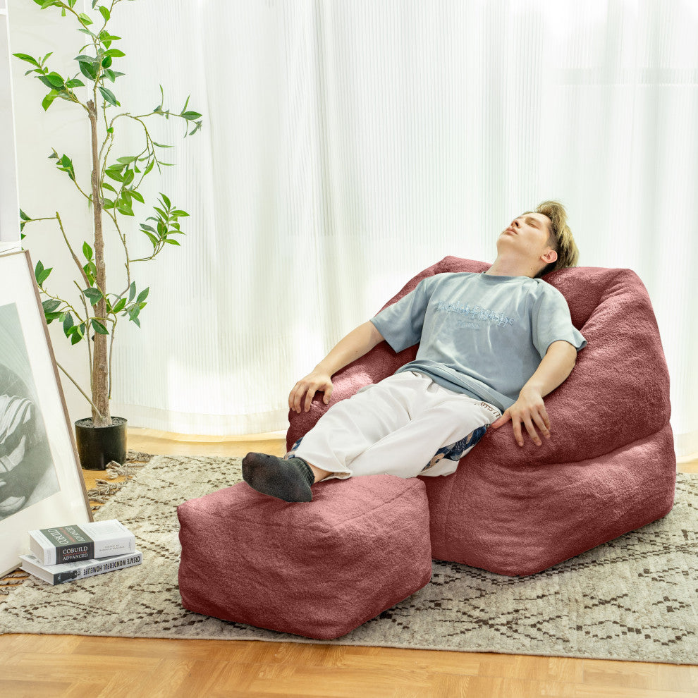Gewnee Fluffy and Lazy Sofa, Red