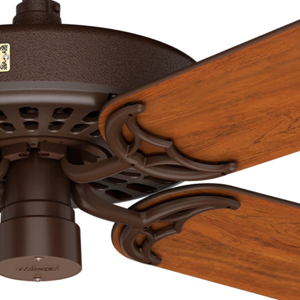 Hunter Fan Company 52" Outdoor Orig Teak Blades Chestnut Brown Ceiling Fan