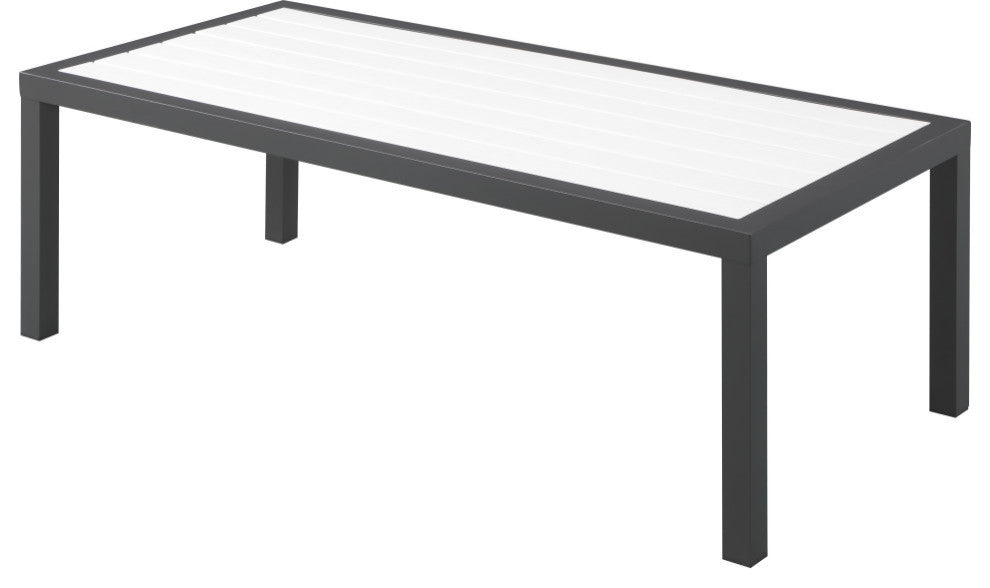 Nizuc Outdoor Patio Aluminum Coffee Table, White