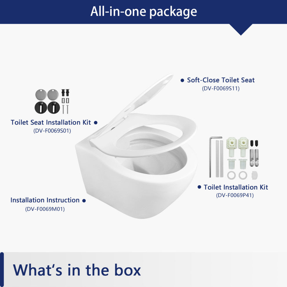 In-Wall Toilet Combo Set, Wall Hung Toilet Wall Hung Tank and Carrier System