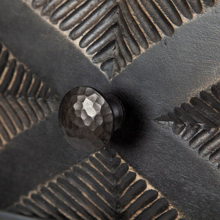 Hogarth Dark Brown Solid Wood w/Dark Gray Metal Base Rectangular Coffee Table