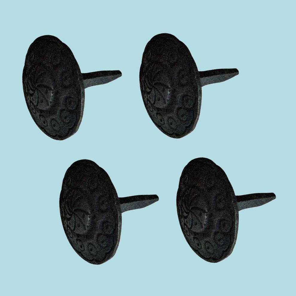 Black Iron Nails Round Clavos Decorative Wrought Iron Nails 3" X 2" Pack of 4