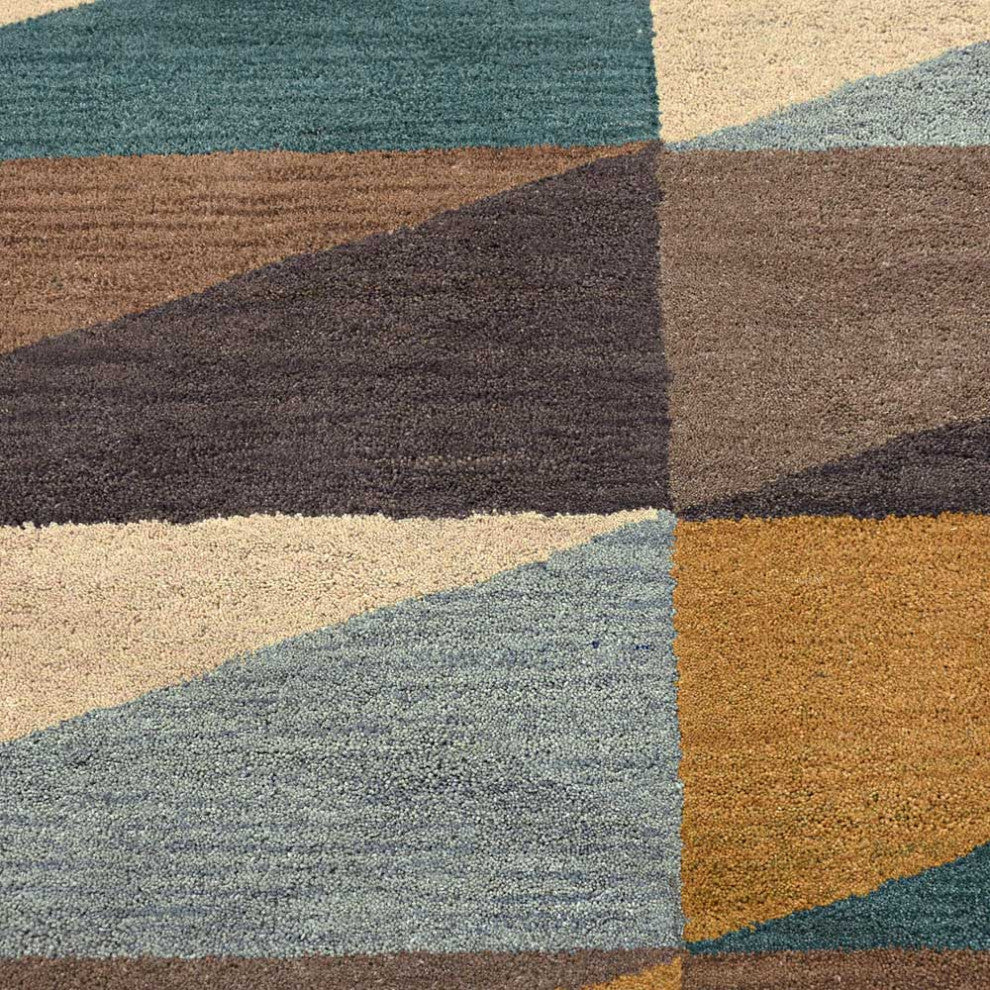 HAND TUFTED WOOL ECO-FRIENDLY AREA RUGS, Multicolor Color, Geometric Design