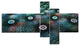 Blue Flowers on Alien Planet, Floral Canvas Art Print, 60"x32", 5 panels