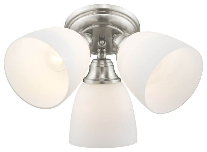 Livex Somerville 3 Light 14" Flush Mount, Brushed Nickel