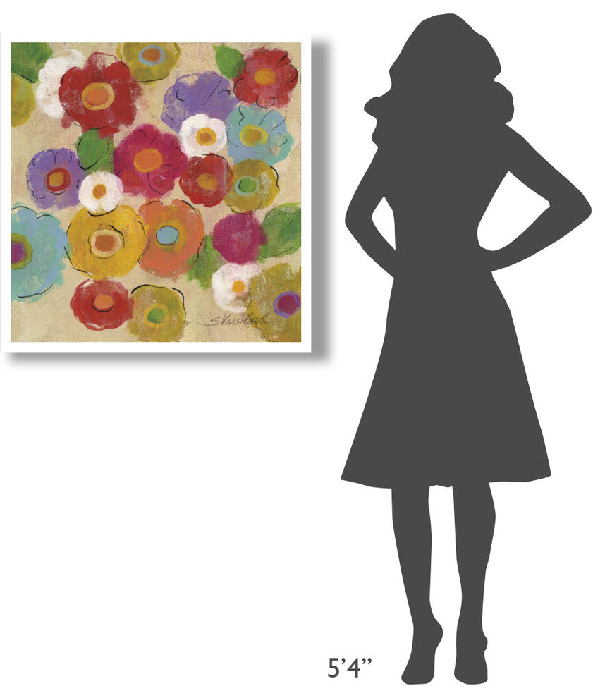 "Bohemian Bouquet II" Digital Paper Print by Silvia Vassileva, 32"x32"