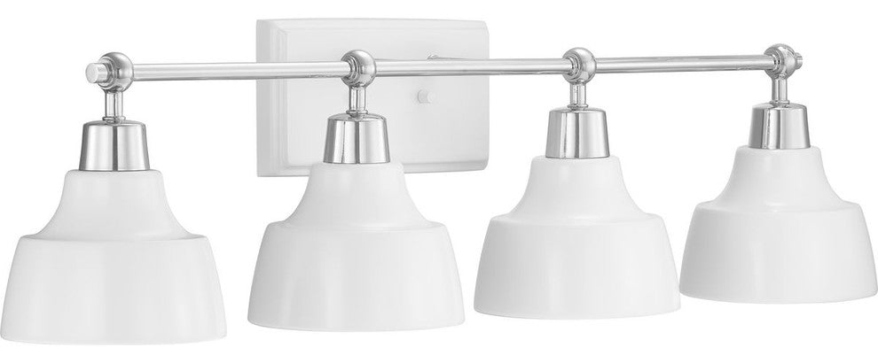Bramlett Collection 4-Light Polished Chrome Coastal Bath Vanity Light