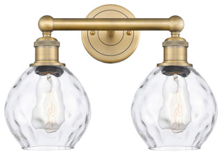 Waverly 2-Light 15" Bath Vanity Light, Brushed Brass Finish, Clear Shade