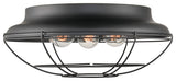 3 Light 17.25 in. Matte Black Flushmount