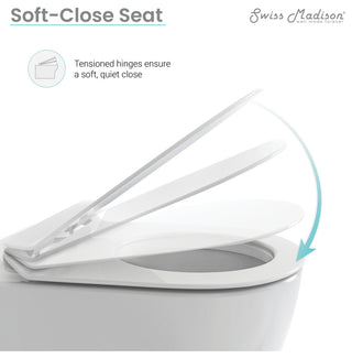 Ivy Wall Hung Elongated Toilet Bowl 0.8/1.28 GPF Dual Flush, Black Hardware