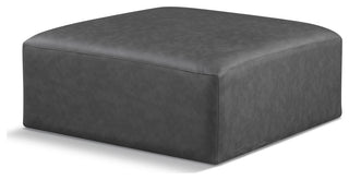 Cube Upholstered Modular Component, Grey, Vegan Leather, Ottoman
