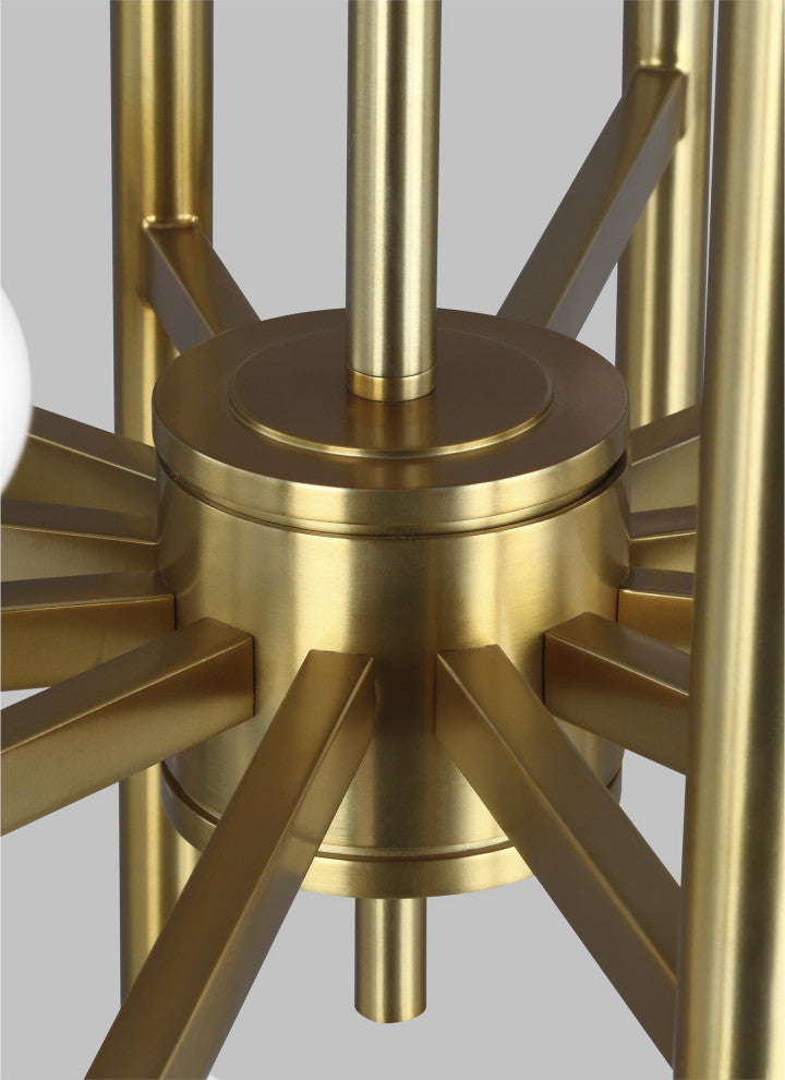 Beckham Modern Large Chandelier, Burnished Brass