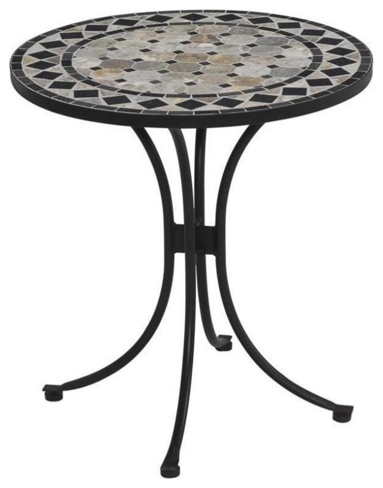 Homestyles Laguna Metal Outdoor Bistro Table in Black