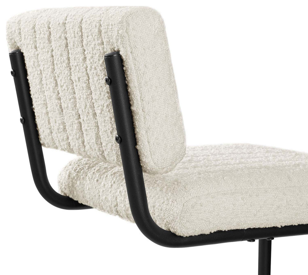 Parity Boucle Counter Stools, Set of 2, Black Ivory