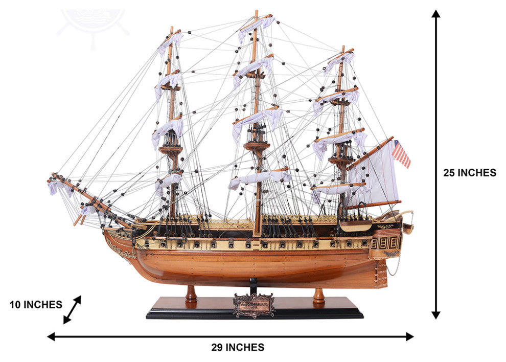 Uss Constitution Medium Museum-quality Fully Assembled Wooden Model Ship
