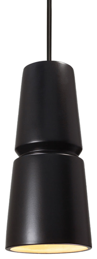 Small Cone 1-Light Pendant, Carbon Matte Black, Matte Black, Integrated LED