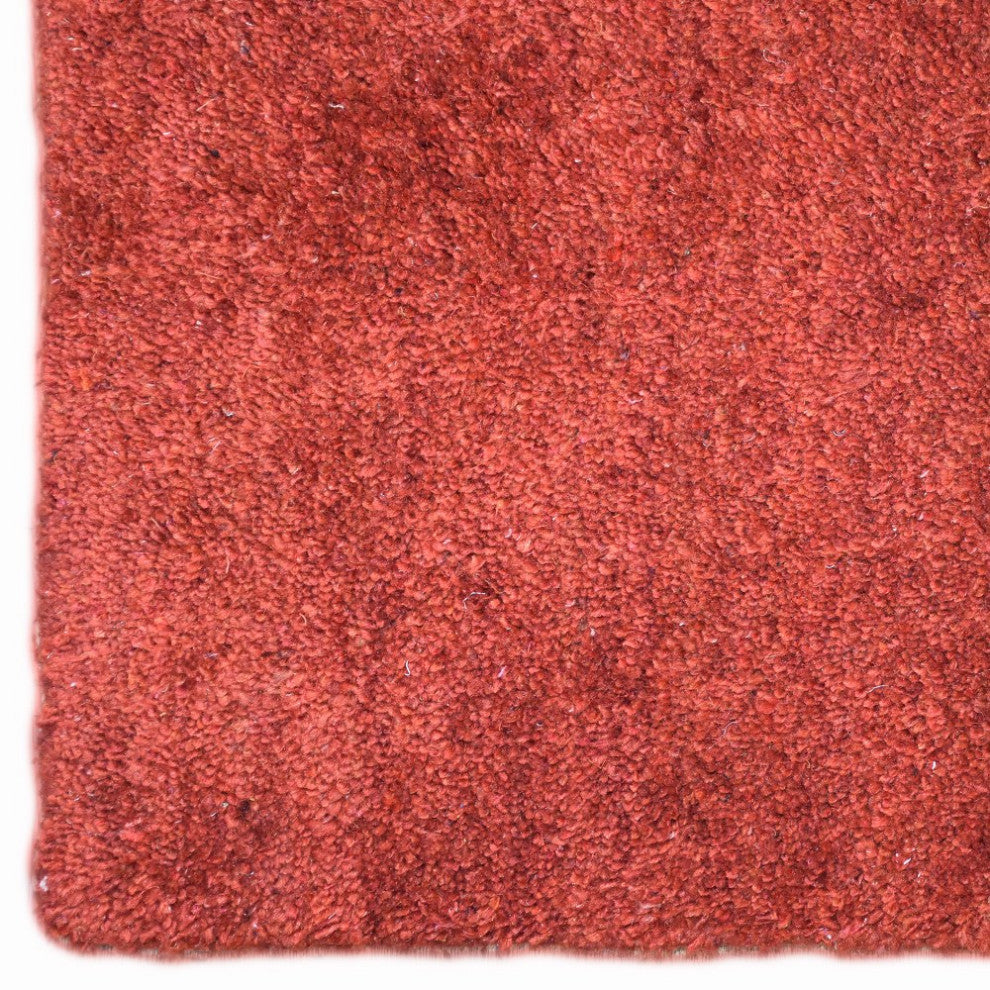 HAND KNOTTED LOOM SILK ECO-FRIENDLY AREA RUG-2'6''x10',Runner ,Rust,Contemporary