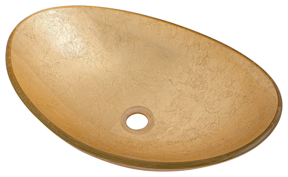 Fine Fixtures modern Glass Vessel Oval 20x14, Gold
