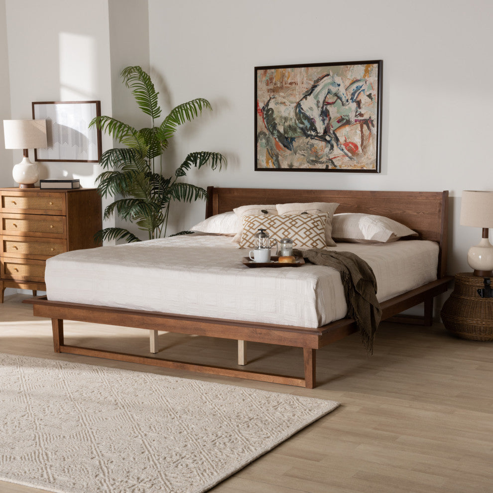Kari Ash Walnut Platform Bed, King