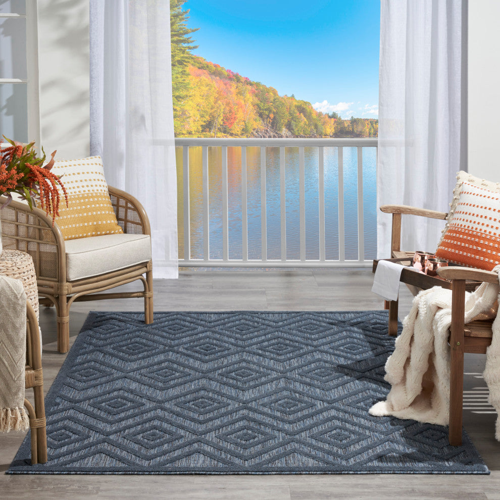 Nourison Versatile 4' x 6' Navy Blue Modern Area Rug