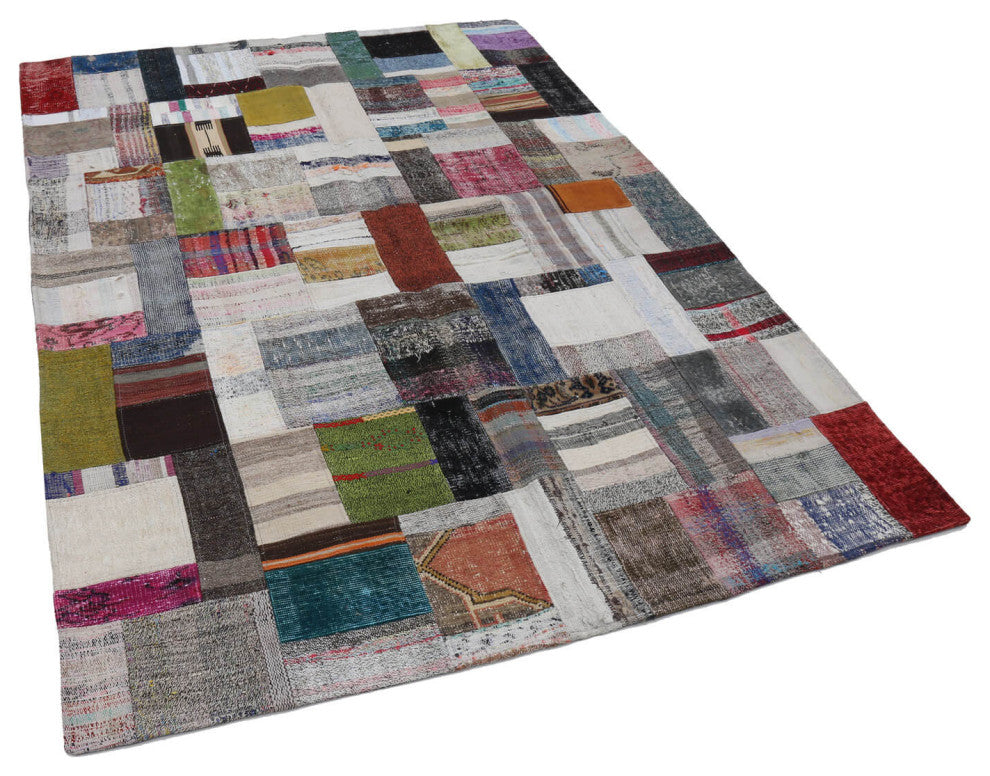 Rug N Carpet - Handmade Turkish 5' 9'' x 7' 10'' Rustic Patchwork Kilim Rug
