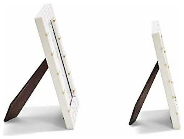 Two's Company Lines Set of 2 Brass Lines Photo Frames, 2 Sizes: 4"x6" and 5"x7"
