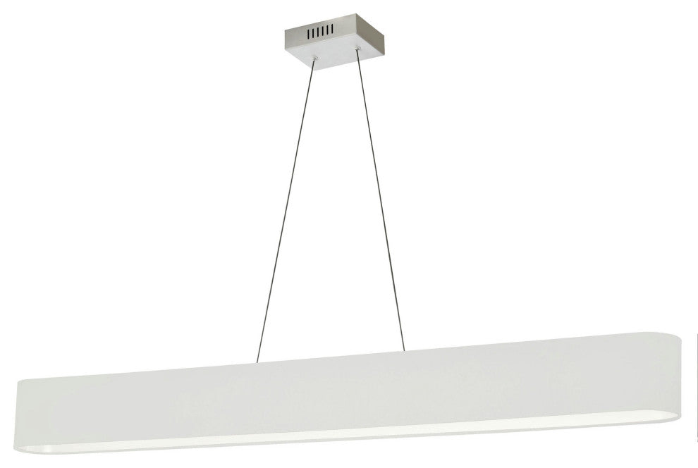 Aubrey 30W Horizontal Polished Chrome Pendant w/ White Shade, AUB-R5030HP-PC-790