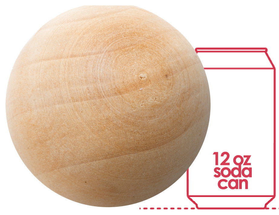 2 PCS Wood Ball Natural Round Unfinished Wood Sphere Crafts Wooden Balls