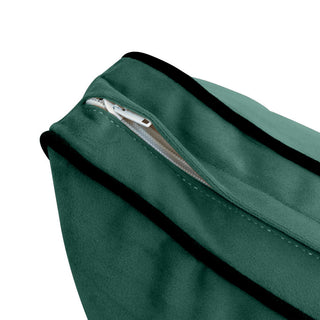 STYLE V2 Twin Velvet ContrastPipe Indoor Daybed Bolster Pillow |COVER ONLY|AD317