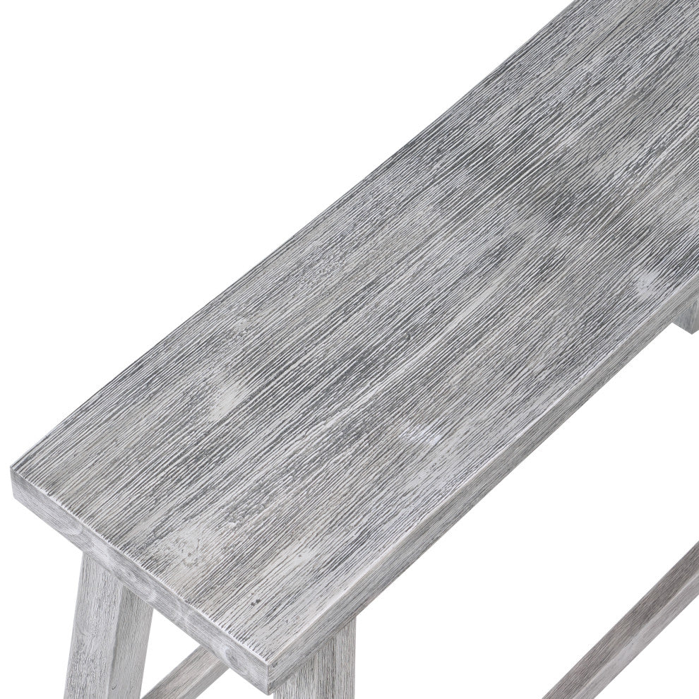 Sonoma Saddle Bench, Storm Gray Wire-Brush
