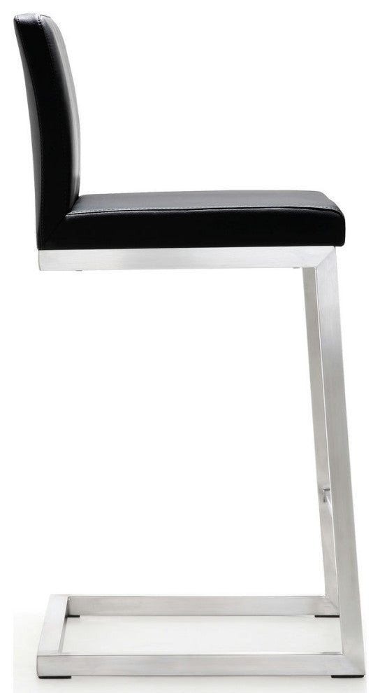 TOV Furniture Parma Black Stainless Steel Counter Stool - Set of 2