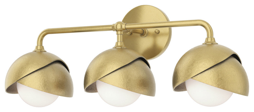 Brooklyn 3-Light  Bath Sconce, Modern Brass, Modern Brass, Opal Glass