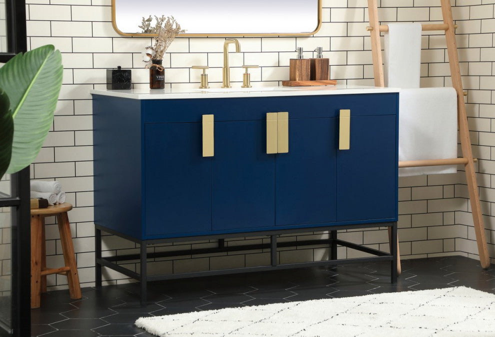 Home Living 22" Modern Blue-Light Bathroom Vanity