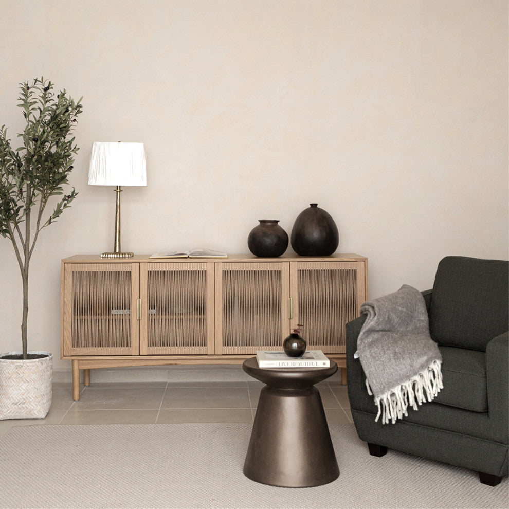 Misha Concrete Mineral Side Table, Bronze