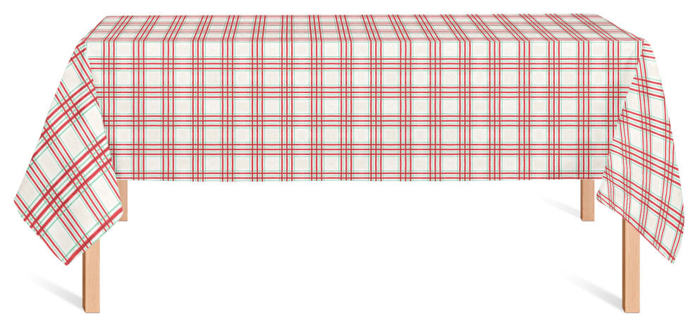 Painted Christmas Plaid 9 58x102 Tablecloth