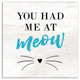 Designs Direct Had Me At Meow 20x20 Canvas Wall Art