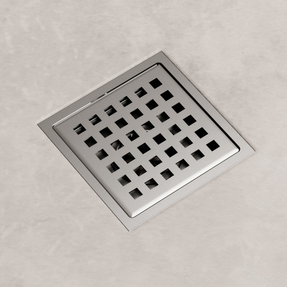 VIGO Elan Linear Shower Drain, Brushed Nickel, 4"