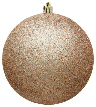 Vickerman N591080Dg 4" Cafe Latte Glitter Ball Ornament, 6 Per Bag