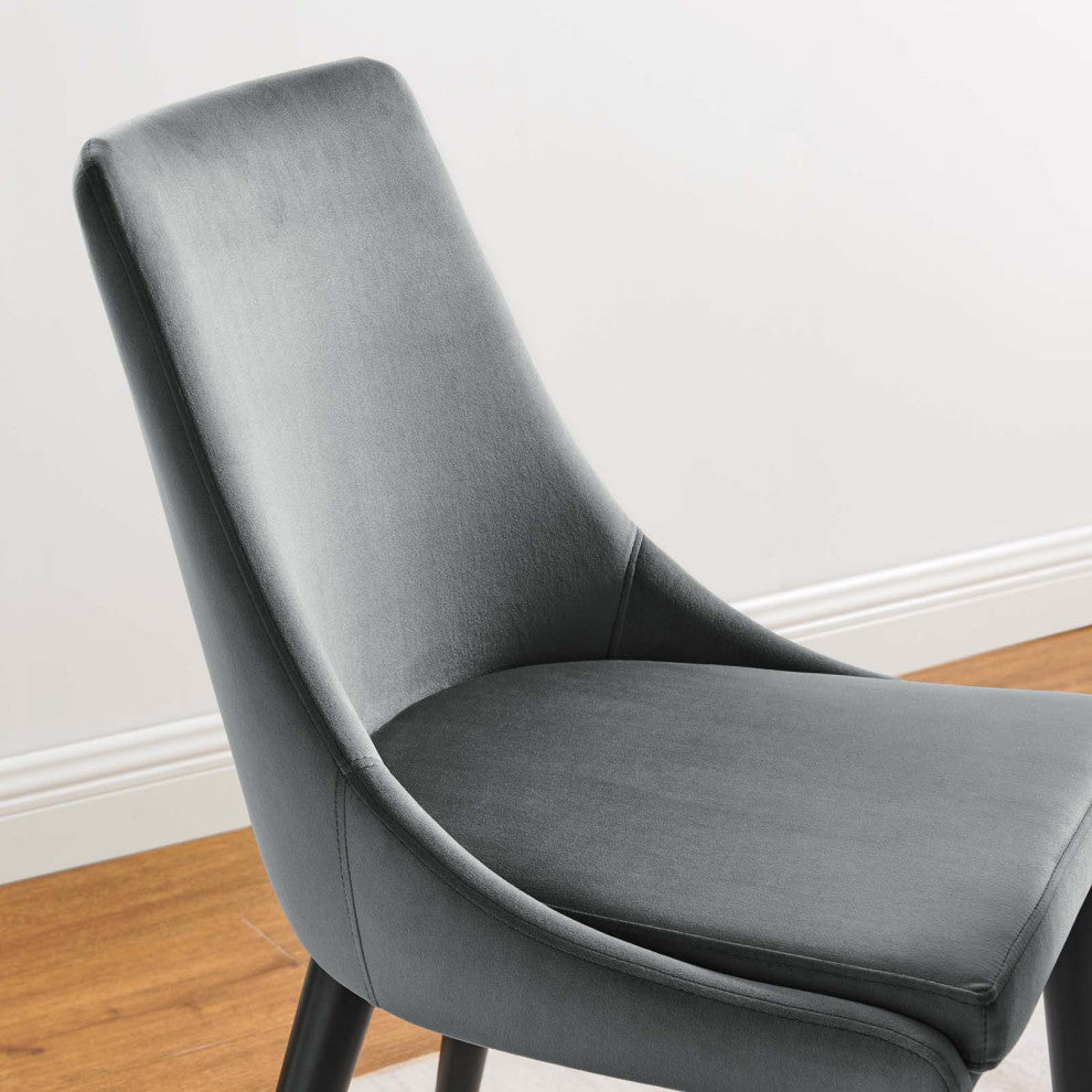 Viscount Accent Performance Velvet Dining Chairs, Set of 2, Gray