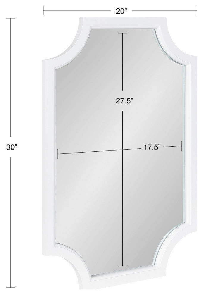 Hogan Framed Scallop Wall Mirror, White, 20x30